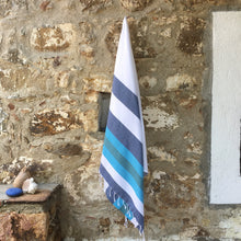 Load image into Gallery viewer, harmony towel blue white