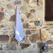 Load image into Gallery viewer, honeycomb turkish towel light gray color