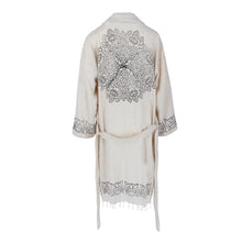 Load image into Gallery viewer, luxury bathrobe back handmade blockprinted 