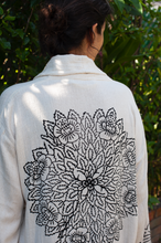 Load image into Gallery viewer, bathrobe handmade blockprinted on model