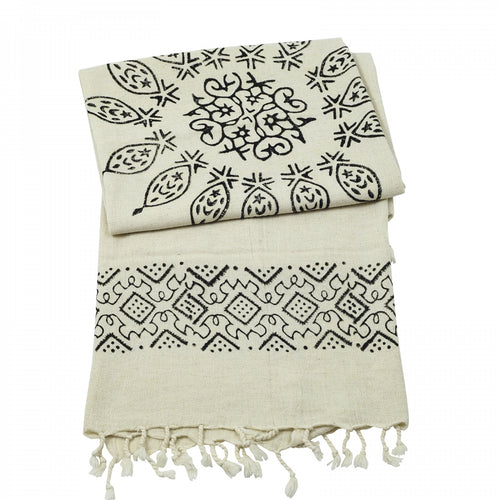 Handprinted Linen Mix Towels