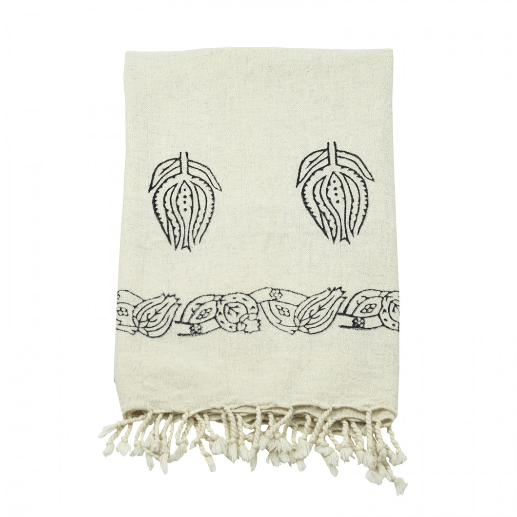 Handprinted Linen Mix Towels
