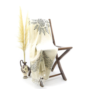 Handprinted Linen Mix Towels