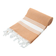 Load image into Gallery viewer, honeycomb turkish towel light orange
