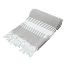 Load image into Gallery viewer, honeycomb turkish towel warm gray color