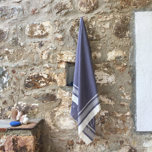 Karia turkish towel grayish blue
