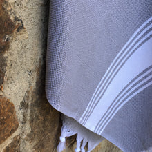 Load image into Gallery viewer, honeycomb turkish towel gray color